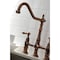 Kingston Brass KS127ALBSAC Heritage Bridge Kitchen Faucet W/ Brass Sprayer, Copper KS127ALBSAC - alternate 6